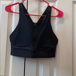 Black Zipper Fabletics Sports Bra